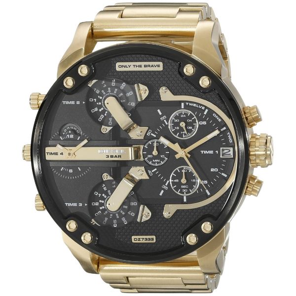 Diesel Men's DZ7333 'Mr. Daddy 2.0' Chronograph 4 Time Zones Gold-Tone ...