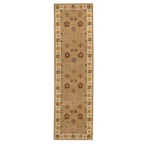 Handmade One-of-a-Kind Mahal Wool Runner (India) - 2'4 x 8'1
