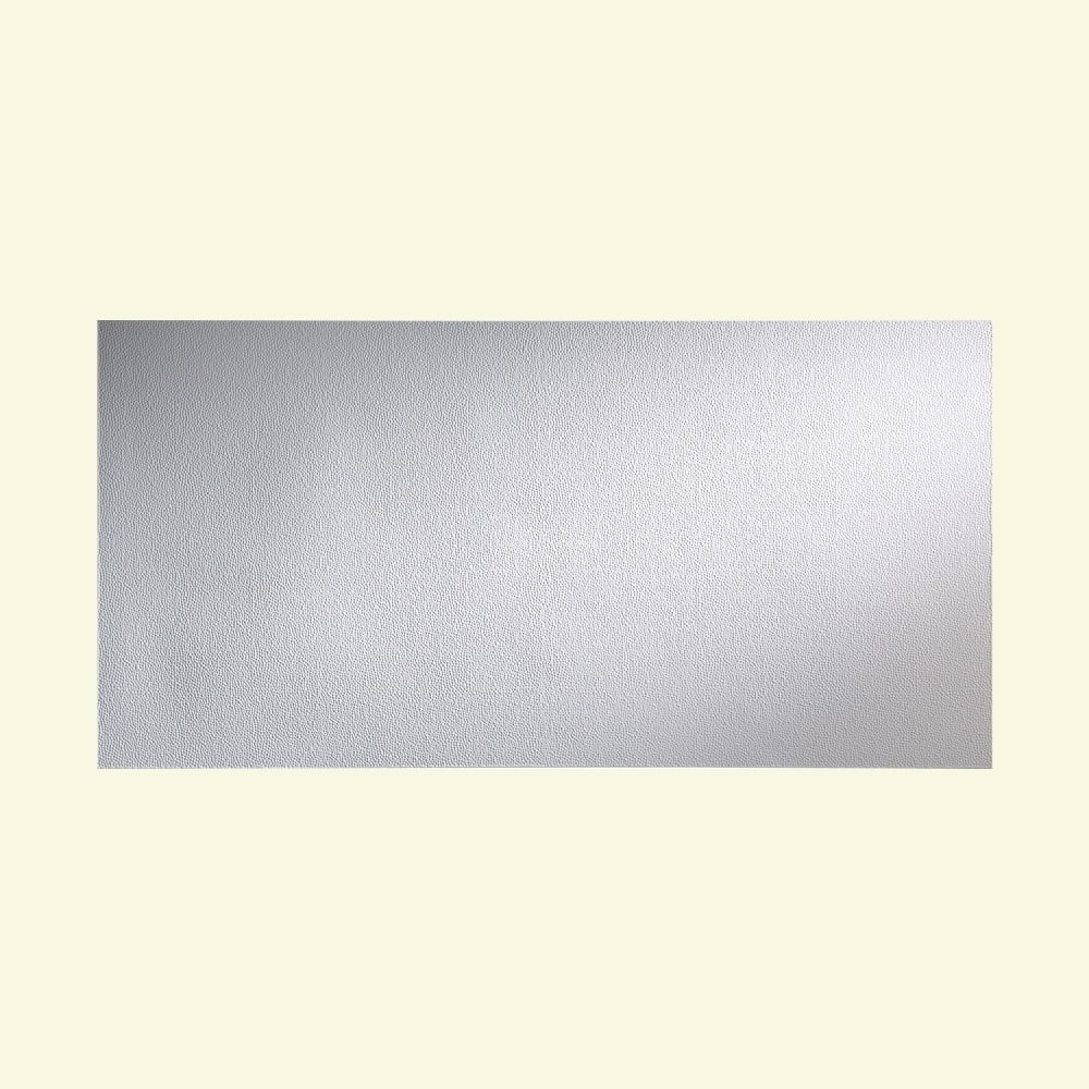 FASÄDE Hammered 4-foot x 8-foot PVC Wall Panel in Matte White