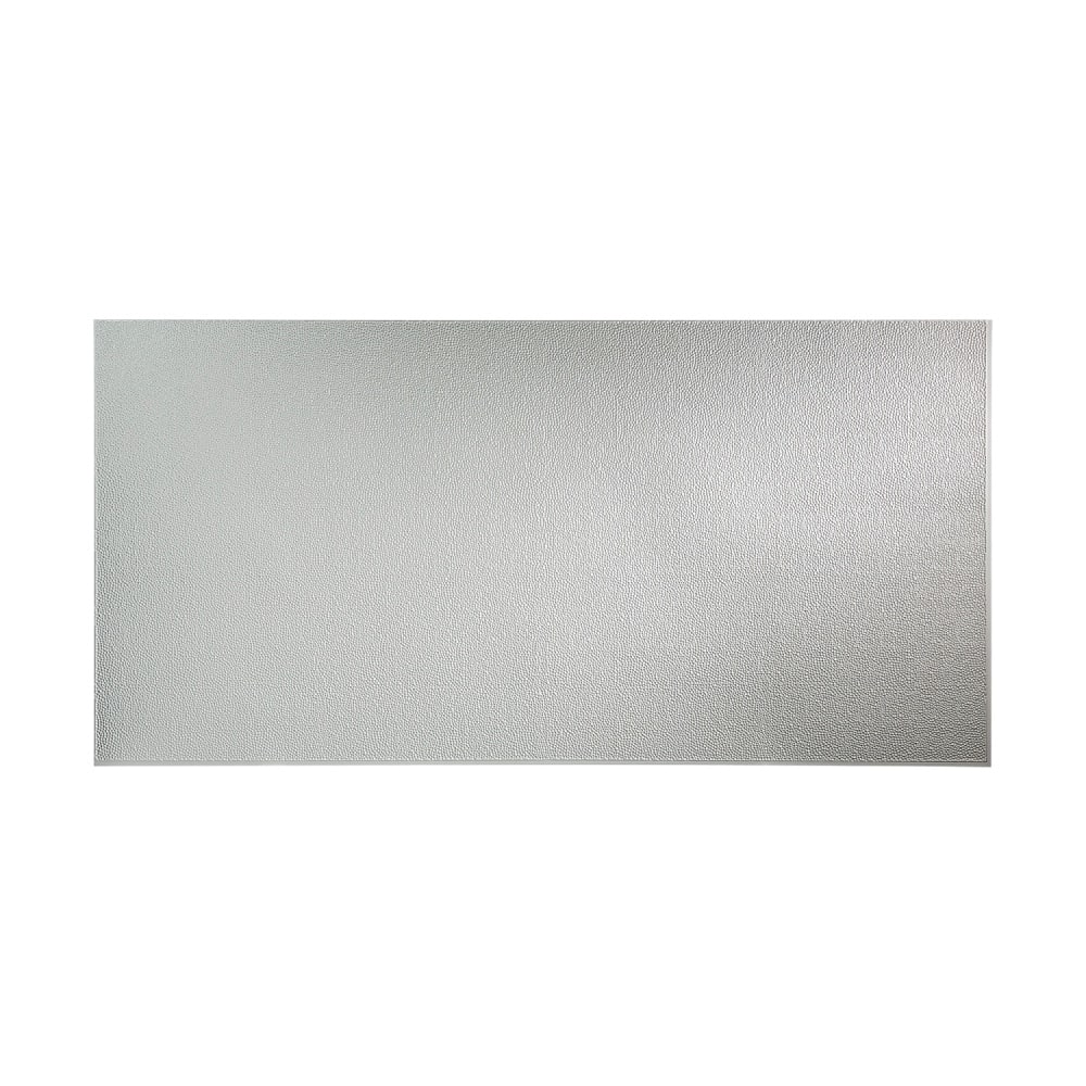 FASÄDE Hammered 4-foot x 8-foot PVC Wall Panel in Argent Silver