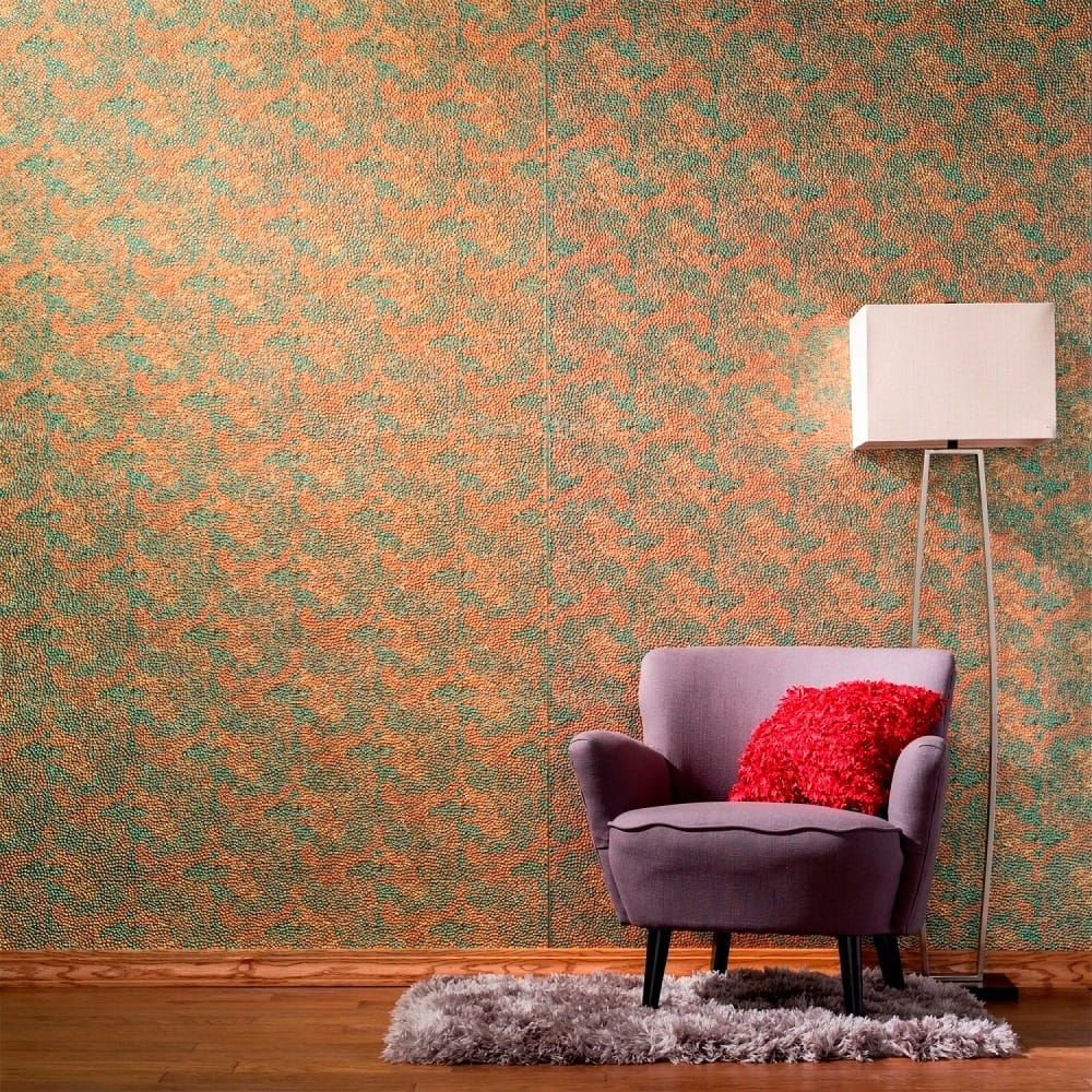 FASÄDE Hammered 4-foot x 8-foot PVC Wall Panel in Copper Fantasy