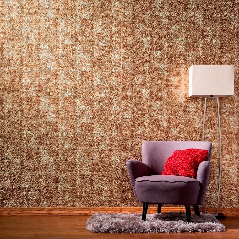 FASÄDE Hammered 4-foot x 8-foot PVC Wall Panel in Bermuda Bronze