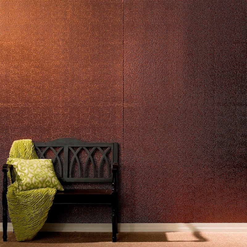 FASÄDE Hammered 4-foot x 8-foot PVC Wall Panel in Oil Rubbed Bronze