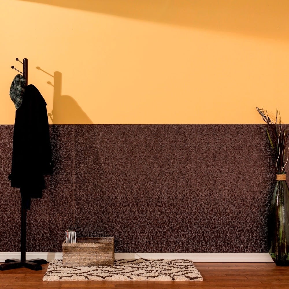 FASÄDE Hammered 4-foot x 8-foot PVC Wall Panel in Smoked Pewter