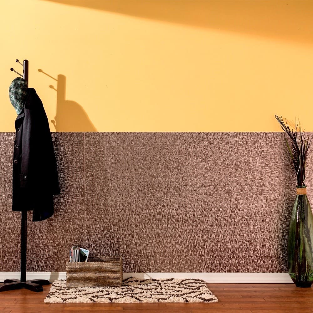 FASÄDE Hammered 4-foot x 8-foot PVC Wall Panel in Brushed Nickel