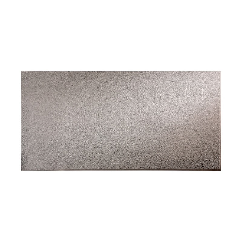 FASÄDE Hammered 4-foot x 8-foot PVC Wall Panel in Galvanized Steel