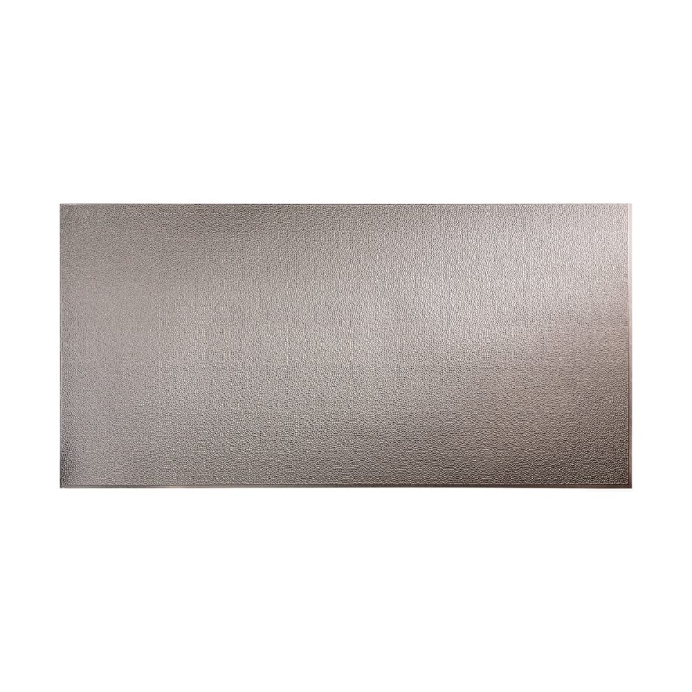 FASÄDE Hammered 4-foot x 8-foot PVC Wall Panel in Galvanized Steel