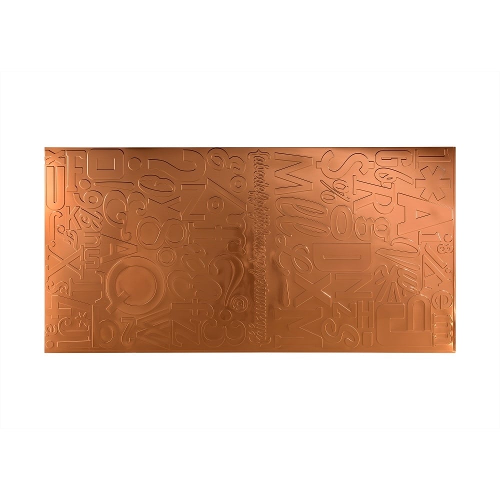 FASÄDE Alphabet 4-foot x 8-foot PVC Wall Panel in Polished Copper