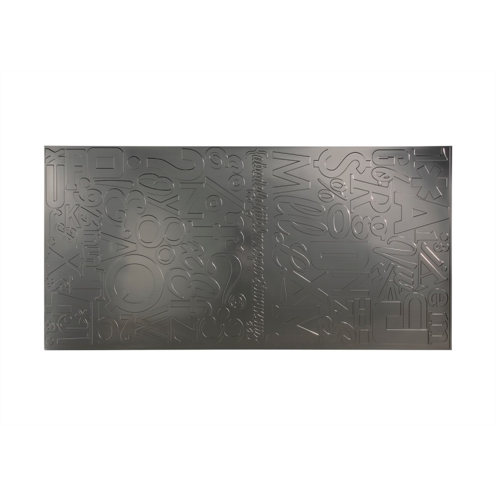 FASÄDE Alphabet 4-foot x 8-foot PVC Wall Panel in Brushed Nickel
