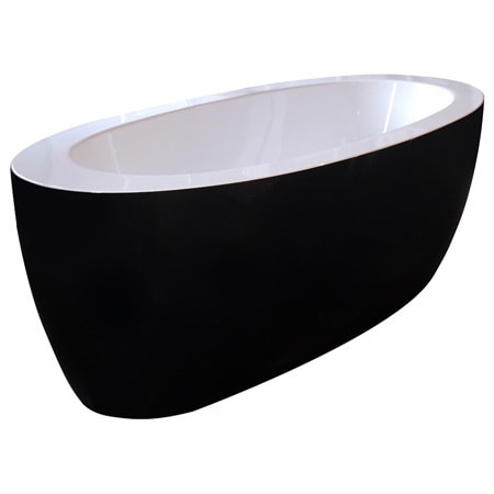 Aquatica PureScape 174B Blck Wht Freestanding Acrylic Bathtub