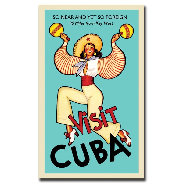 Shop Vintage Art 'Visit Cuba' 16x24 Canvas Wall Art On Sale Free