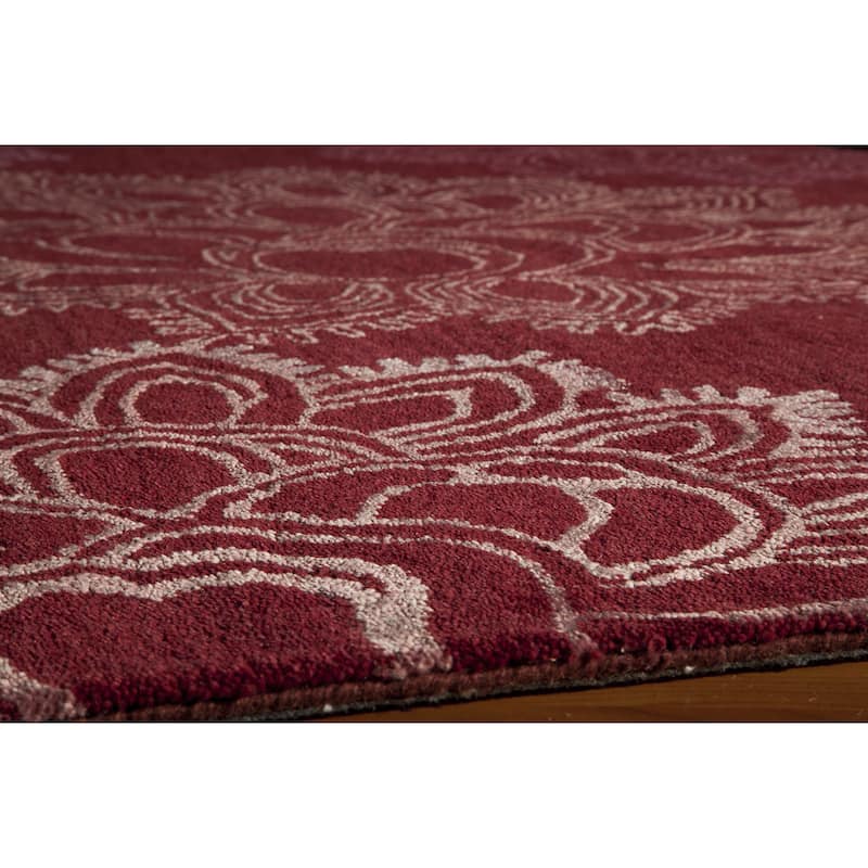 Momeni Zen Hand Tufted Wool and Viscose Floral Area Rug