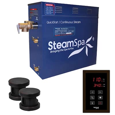 SteamSpa Oasis 12 KW QuickStart Steam Bath Generator Package in Oil Rubbed Bronze