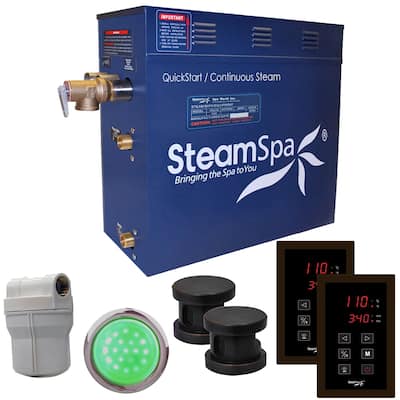 SteamSpa Royal 12 KW QuickStart Steam Bath Generator Package in Oil Rubbed Bronze