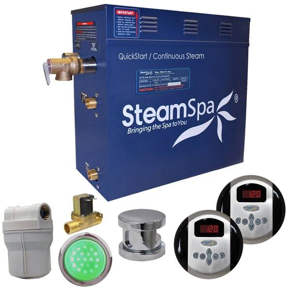 Royal 9kW QuickStart Steam Bath Generator Package with Built-In Auto Drain in Polished Chrome Royal 9kW QuickStart Steam Bath Generator Package with Built-In Auto Drain in Polished Chrome