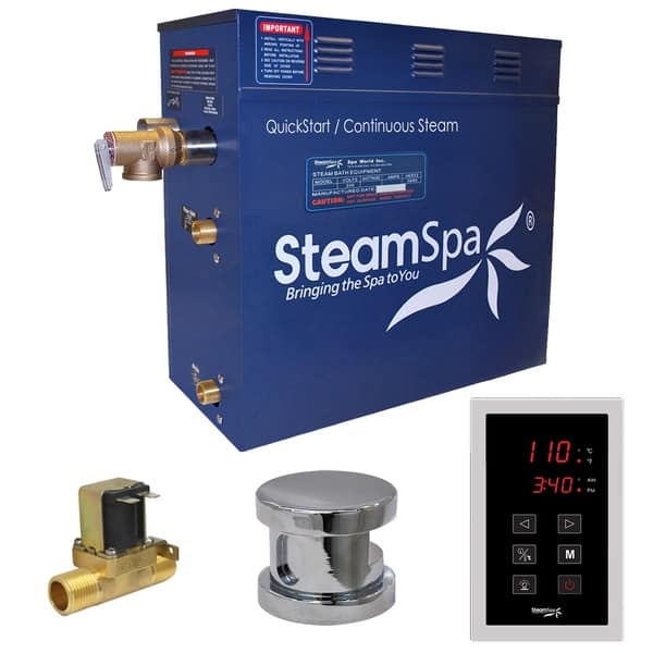 Royal 9kW QuickStart Steam Bath Generator Package with Built-In Auto Drain in Polished Chrome Royal 9kW QuickStart Steam Bath Generator Package with Built-In Auto Drain in Polished Chrome