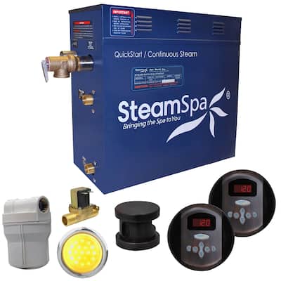 SteamSpa Royal 7.5 KW QuickStart Steam Bath Generator Package with Built-in Auto Drain in Oil Rubbed Bronze