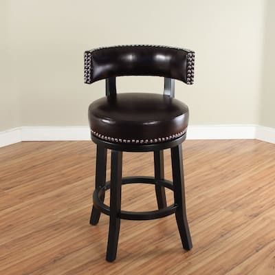 Mossoro Swivel Faux Leather Upholstered Wood Counter Stool