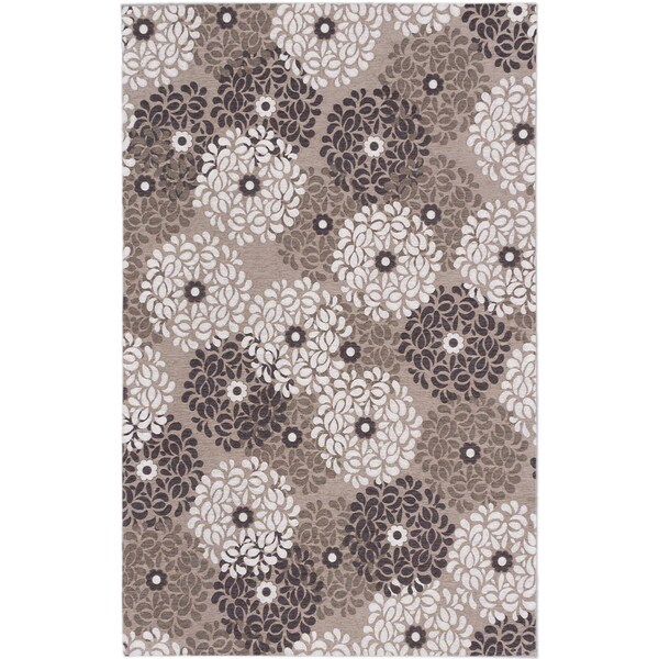 Ecarpetgallery Portico Dark Khaki Ivory Floral Rug (5'0 x 8'0)