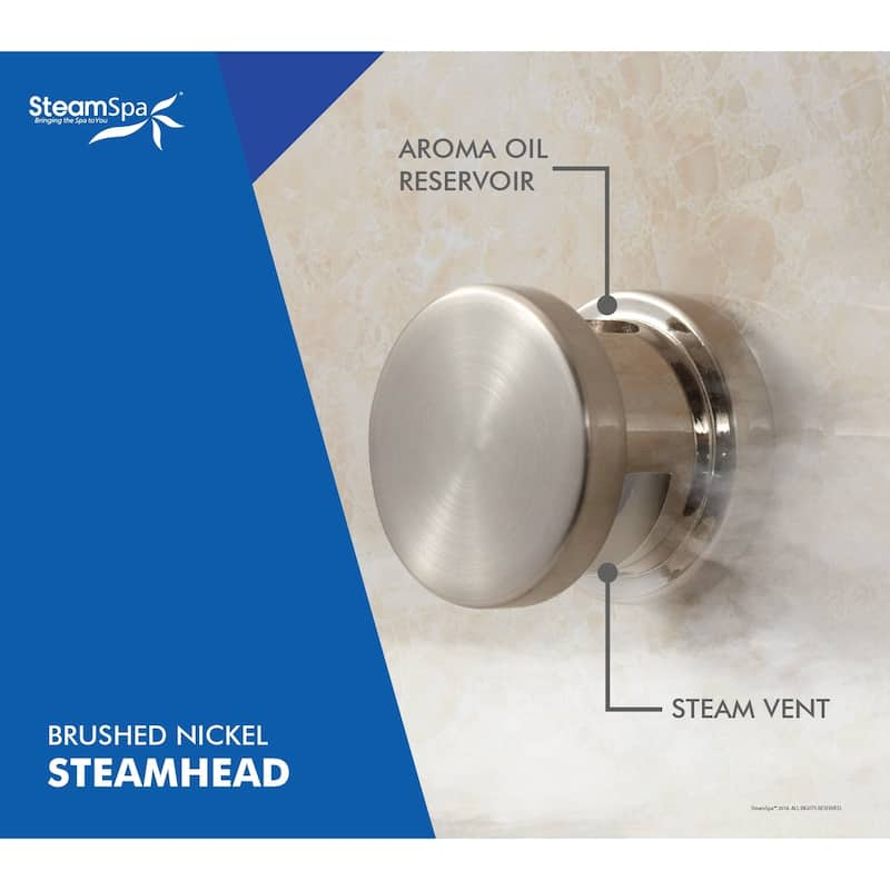 SteamSpa Indulgence 12 KW QuickStart Steam Bath Generator Package with Built-in Auto Drain in Brushed Nickel