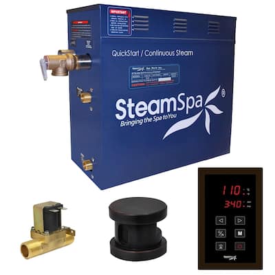 SteamSpa Oasis 4.5 KW QuickStart Steam Bath Generator Package with Built-in Auto Drain in Oil Rubbed Bronze