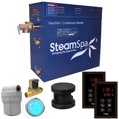 SteamSpa Royal 4.5 KW QuickStart Steam Bath Generator Package with Built-in Auto Drain in Oil Rubbed Bronze