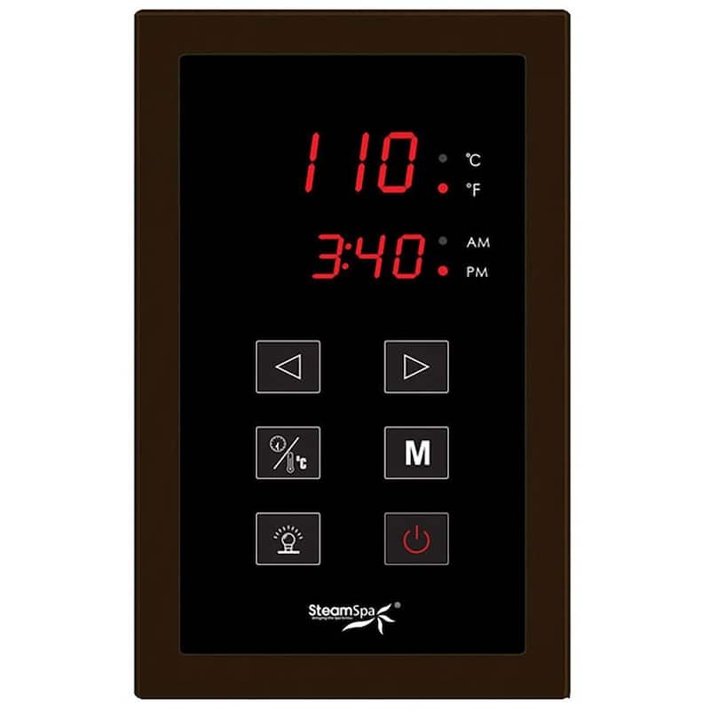 SteamSpa Oasis 12 KW QuickStart Steam Bath Generator Package with Built-in Auto Drain in Oil Rubbed Bronze