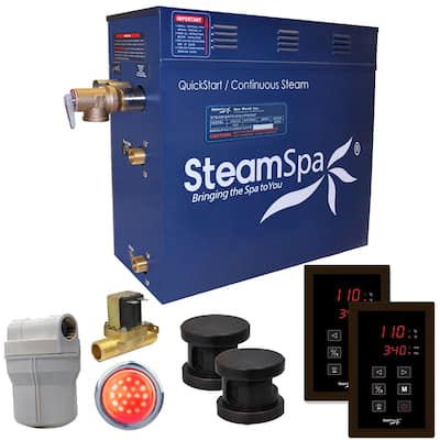 SteamSpa Royal 12 KW QuickStart Steam Bath Generator Package with Built-in Auto Drain in Oil Rubbed Bronze