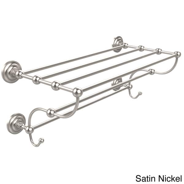 Allied Brass Prestige Que New Collection 24-in Train Rack Towel Shelf in Satin Nickel Allied Brass Prestige Que New Collection 24-in Train Rack Towel Shelf in Satin Nickel