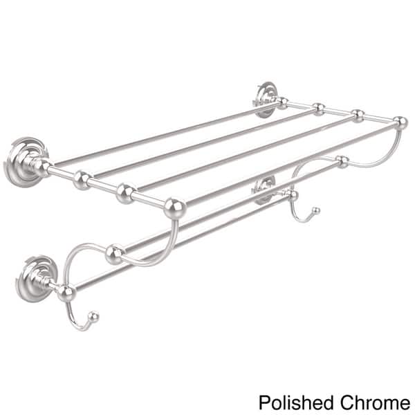 Allied Brass Prestige Que New Collection 24-in Train Rack Towel Shelf in Polished Chrome Allied Brass Prestige Que New Collection 24-in Train Rack Towel Shelf in Polished Chrome