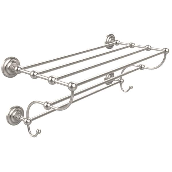 Allied Brass Prestige Que New Collection 24-in Train Rack Towel Shelf in Satin Nickel Allied Brass Prestige Que New Collection 24-in Train Rack Towel Shelf in Satin Nickel
