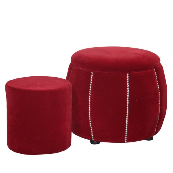 17 5 Inch Red Pumpkin Seating Ottoman With Extra Free 17 5 Inch Red Pumpkin Seating Ottoman With Extra