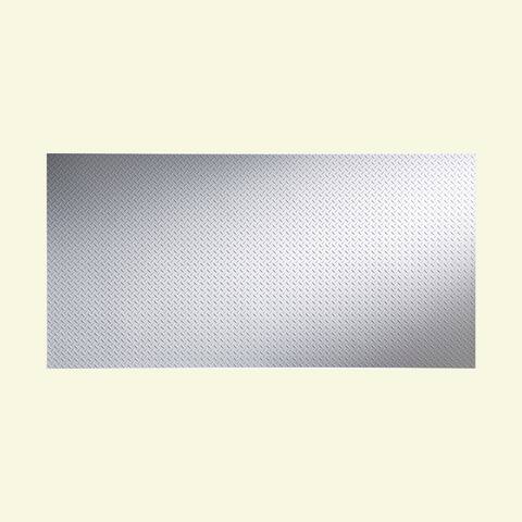 Fasade Diamond Plate Gloss White 4-foot x 8-foot Wall Panel