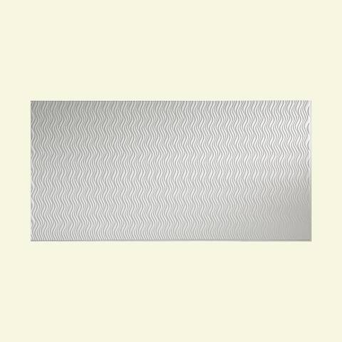 Fasade Current Vertical Gloss White 4 x 8-foot Wall Panel