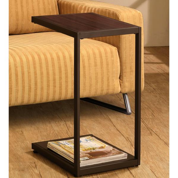 Ellie Contemporary Dark Brown Snack Side Table Free Shipping Ellie Contemporary Dark Brown Snack Side Table