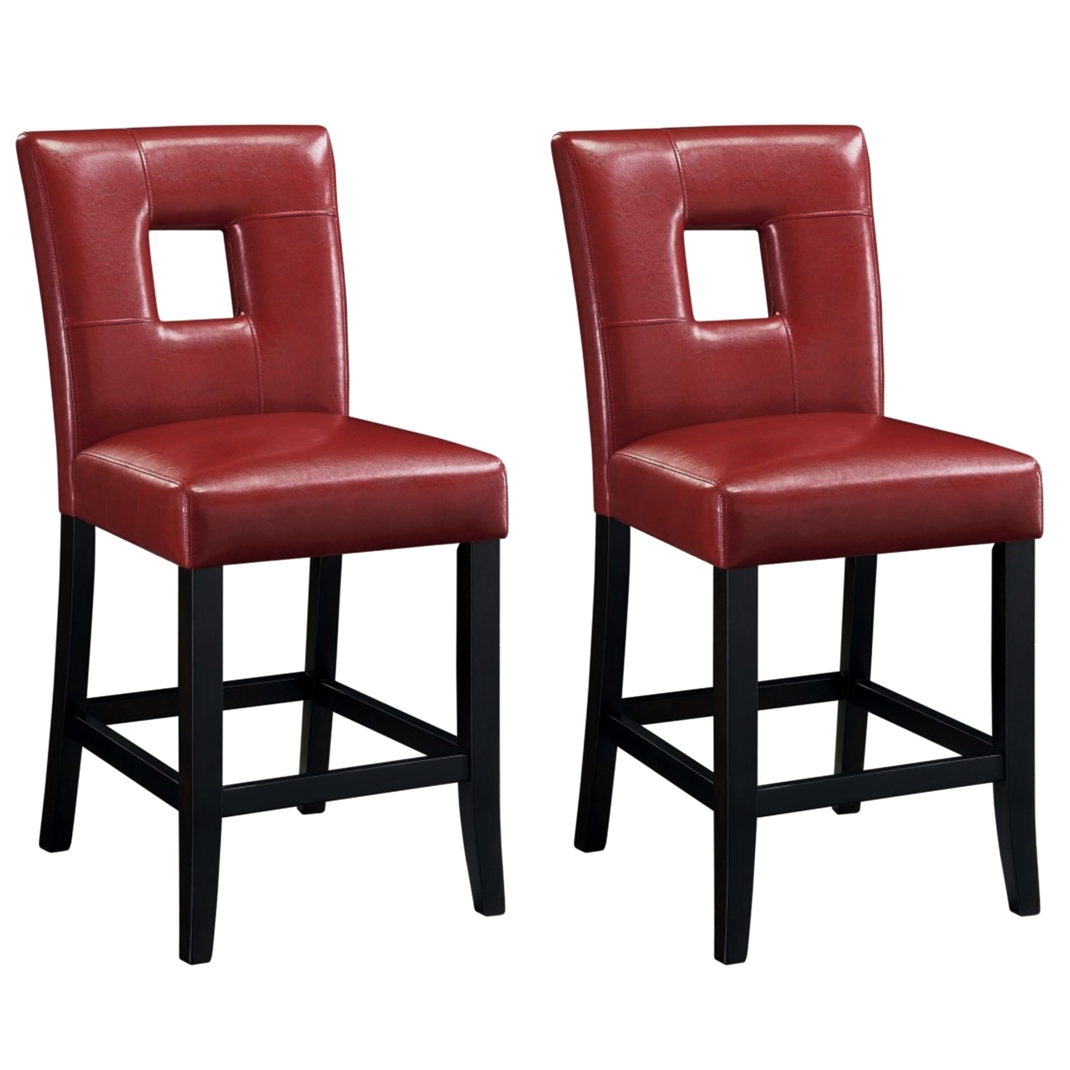 Shop Epcot Open Back Red Upholstered Counter Height Dining Stools