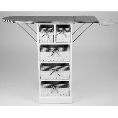 Nordic Sunrise NX-905 38-inch Standard Height Ironing Board with Storage Shelves - White