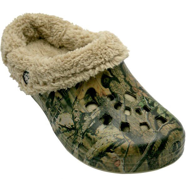 mens fuzzy camo crocs