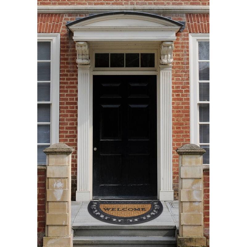 Achim Rubber and Coir Fleur De Lis Welcome Mat (18" x 30")