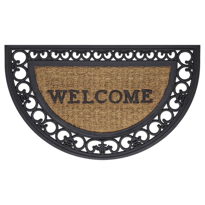 Achim Rubber and Coir Fleur De Lis Welcome Mat (18" x 30")