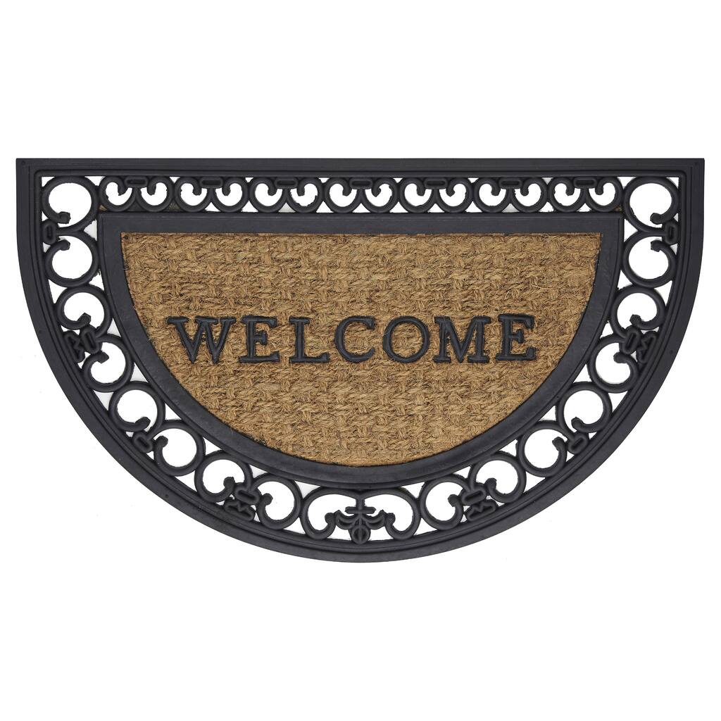 Achim Rubber and Coir Fleur De Lis Welcome Mat (18" x 30")