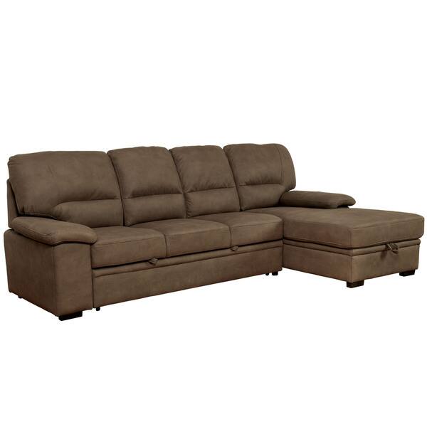 Shop Furniture Of America Werr Contemporary Leather Sleeper