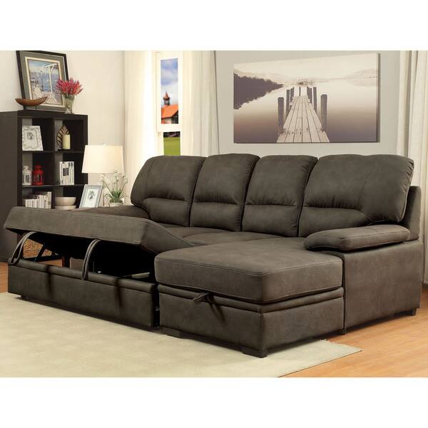 Shop Furniture Of America Werr Contemporary Leather Sleeper