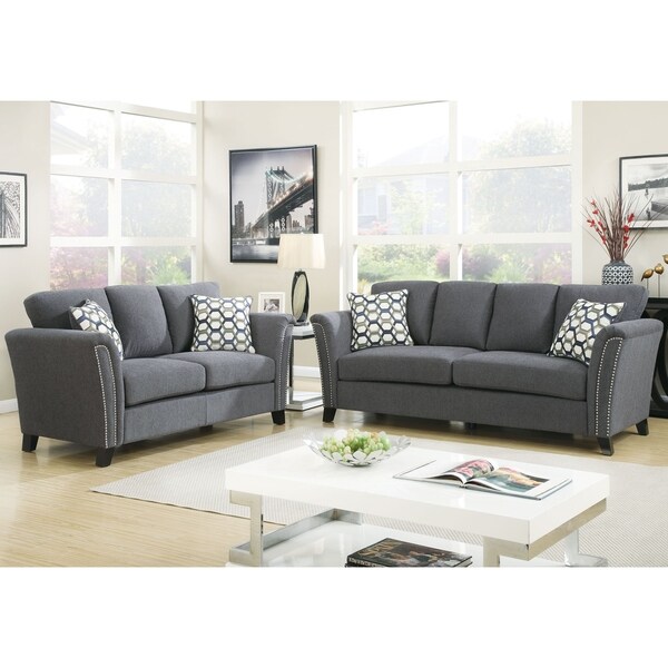Furniture of America Tuct Contemporary Fabric 3-piece Sofa Set