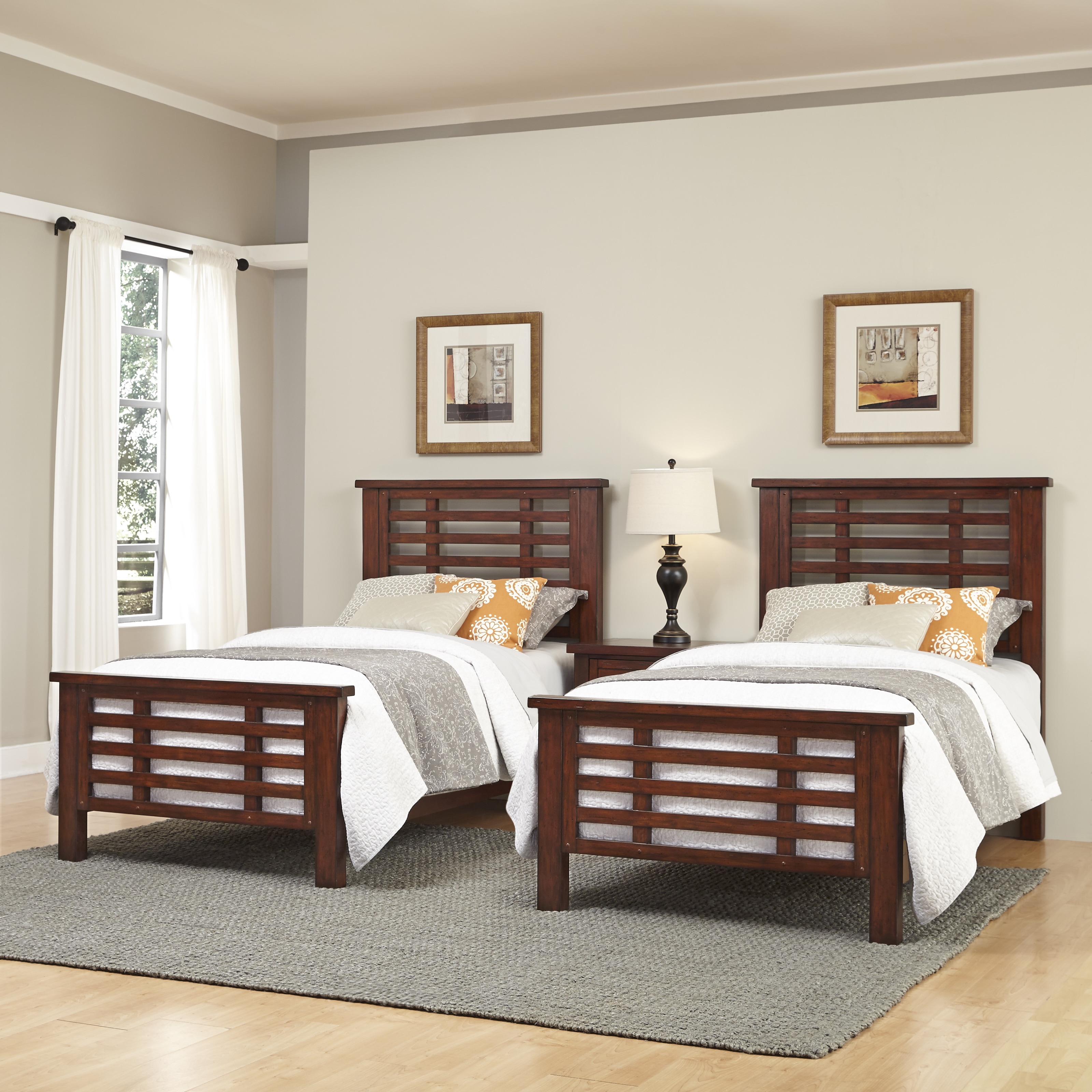 Shop Cabin Creek Two Twin Beds And Night Stand By Home Styles