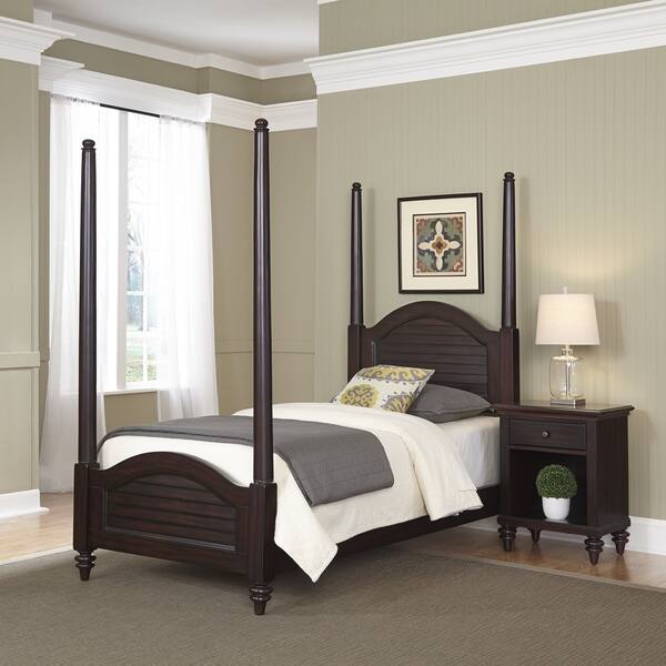 Bermuda Twin Poster Bed and Night Stand by Home Styles Bed Bath
