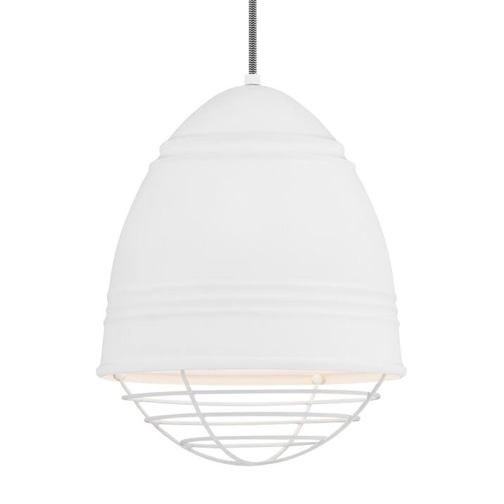 LBL Loft 1 light Rubberized White Exterior with White Interior with White Cage LED Pendant