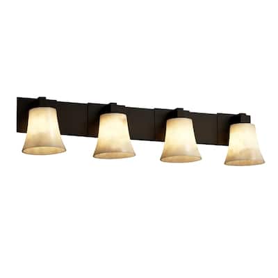 Justice Design Clouds Modular 4-light Dark Bronze Bath Bar, Clouds Round Flared Shade