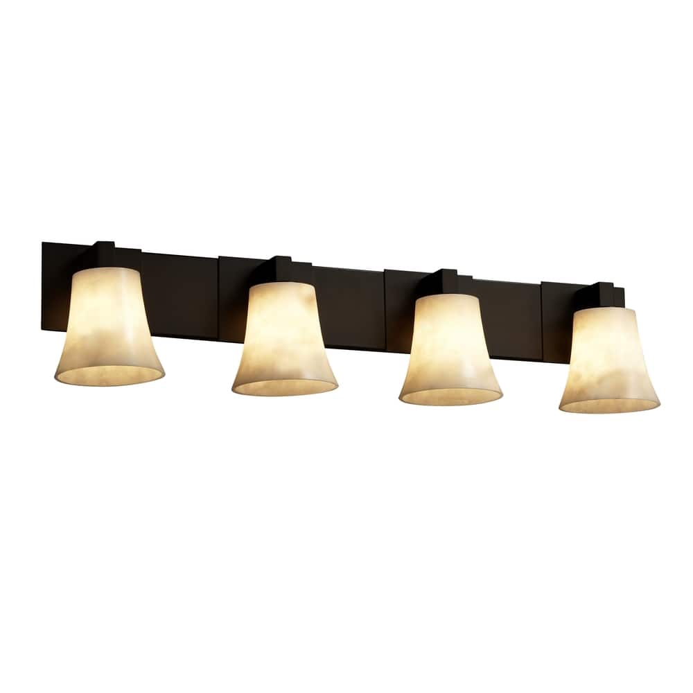 Justice Design Clouds Modular 4-light Dark Bronze Bath Bar, Clouds Round Flared Shade