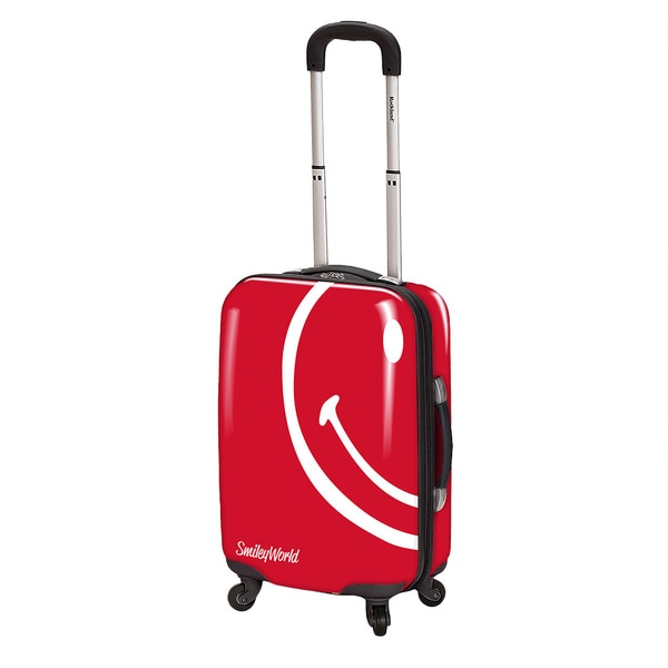 Smiley World Wink Red 30 inch Expandable Spinner Upright Suitcase